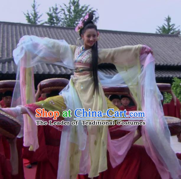 Ancient Traditional Chinese Han Dynasty Empress Zhao Feiyan Dance Hanfu Dress Replica Costume for Women