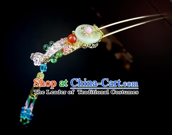 Chinese Ancient Handmade Hair Accessories Classical Hairpins Hanfu Tassel Step Shake for Women