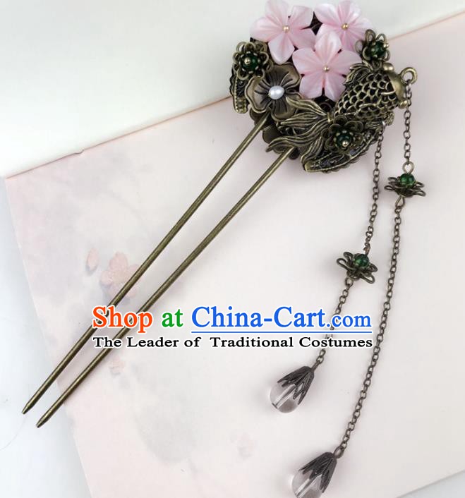 Chinese Ancient Handmade Hair Accessories Classical Hanfu Tassel Hairpins for Women