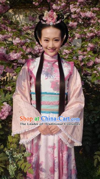 Chinese Ancient Wei and Jin Dynasties Princess Embroidered Hanfu Dress Replica Costume for Women