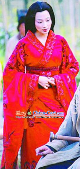 Chinese Ancient Han Dynasty Empress Wei Zifu Hanfu Dress Replica Costume for Women