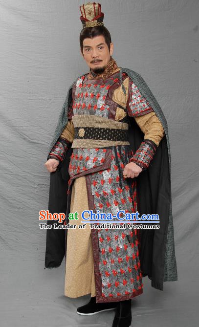 Ancient Chinese Three Kingdoms Period Shu Kingdom King Liu Bei Armour Replica Costume for Men