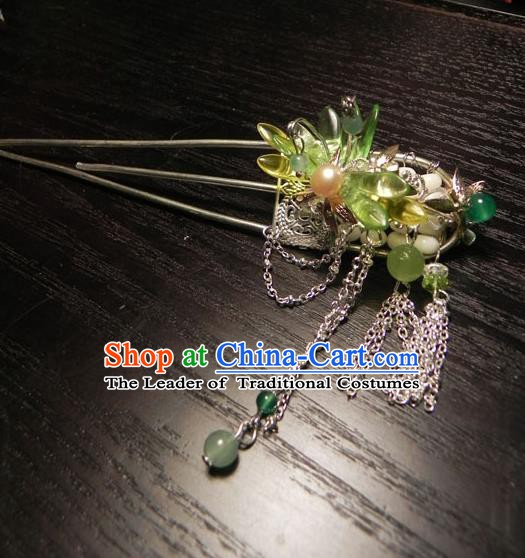 Chinese Handmade Ancient Hair Accessories Tassel Step Shake Classical Hanfu Hairpins for Women