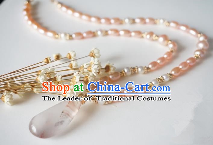 Chinese Handmade Ancient Jewelry Accessories Pearls Necklace Hanfu Necklet for Women