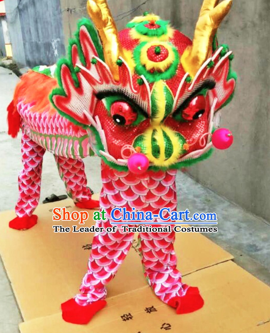 2 People Dragon Dance Costume Kylin Dancing Costumes Complete Set