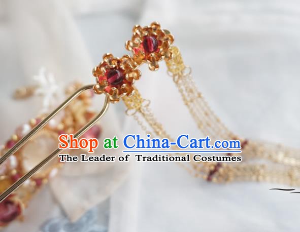 Chinese Ancient Handmade Tassel Step Shake Hanfu Hairpins Hair Accessories for Women