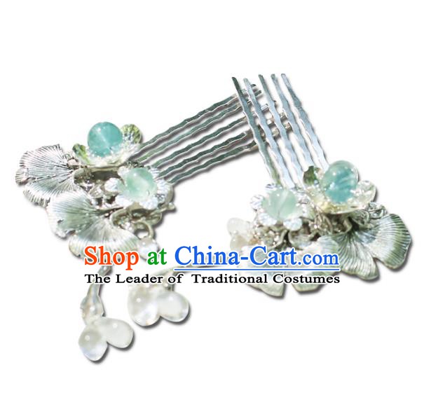 Chinese Ancient Handmade Hanfu Tassel Hair Combs Hairpins Hair Accessories for Women