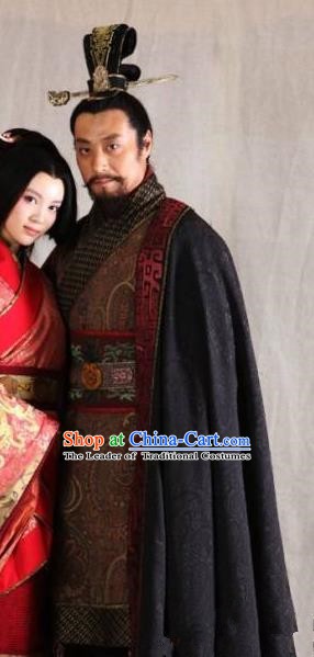 Traditional Chinese Ancient King of Western Chu State Xiang Yu Historical Costume for Men