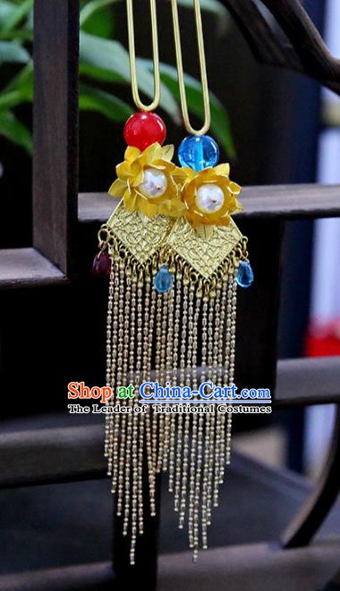 Chinese Ancient Hanfu Handmade Tassel Hairpins Step Shake Hair Accessories for Women