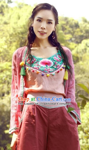 Traditional China National Costume Tang Suit Camisole Chinese Embroidered Stomachers Vests for Women