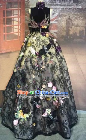 Top Grade Stage Performance Costume Modern Dance Catwalks Baroque Princess Full Dress for Women