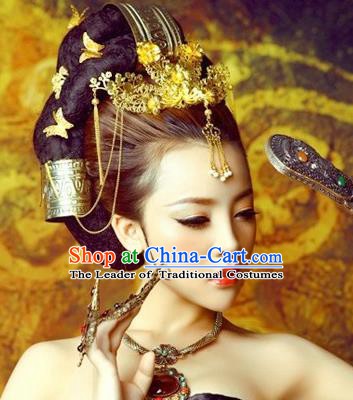 Traditional Chinese Ancient Hair Accessories Hairpins Tassel Phoenix Coronet for Women