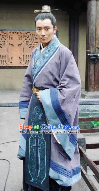 Ancient Chinese Qin Dynasty Swordsman General Meng Yi Replica Costume for Men