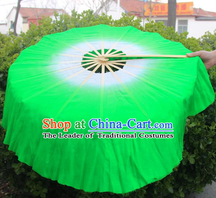 Chinese Handmade Folk Dance Green Lotus Leaf Folding Fans Yangko Dance Classical Dance Fans for Women