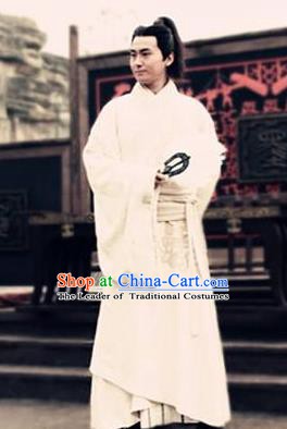 Ancient Chinese Han Dynasty Minister Counsellor Zhang Liang Replica Costume for Men