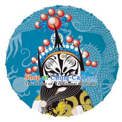 Chinese Traditional Artware Red Paper Umbrellas Printing Beijing Opera Oil-paper Umbrella Handmade Umbrella