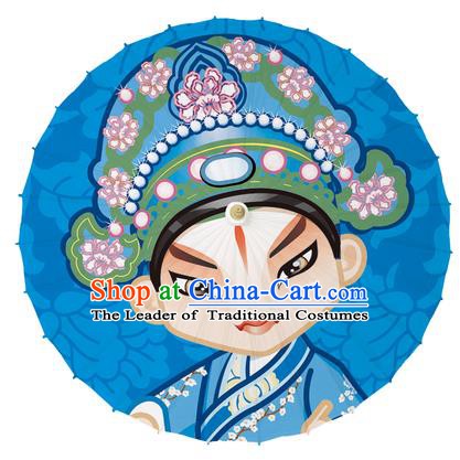 Chinese Traditional Artware Paper Umbrellas Printing Peking Opera Scholar Oil-paper Umbrella Handmade Umbrella