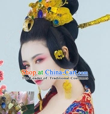 Traditional Chinese Ancient Palace Lady Hair Accessories Hairpins Phoenix Coronet Complete Set for Women