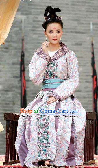 Traditional Chinese Ancient Tang Dynasty Palace Lady Shangguan WanEr Embroidered Replica Costume for Women