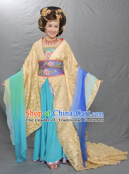 Chinese Ancient Tang Dynasty Imperial Concubine Xian Embroidered Replica Costume for Women