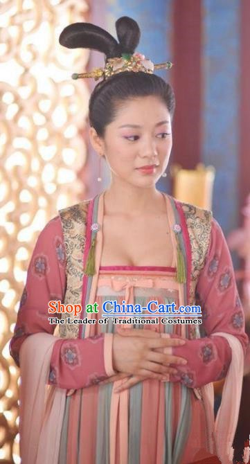 Traditional Chinese Ancient Court Maid Costume, Tang Dynasty Palace Lady Replica Costume for Women