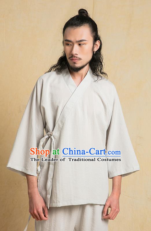 Chinese Kung Fu Grey Costume Martial Arts Training Clothing Gongfu Wushu Tang SuitsTai Chi Suits for Men