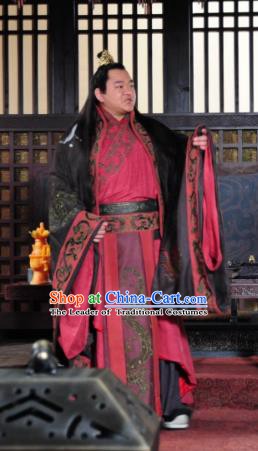 Chinese Ancient Three Kingdoms Period Shu Kingdom Emperor Liu Chan Replica Costume for Men