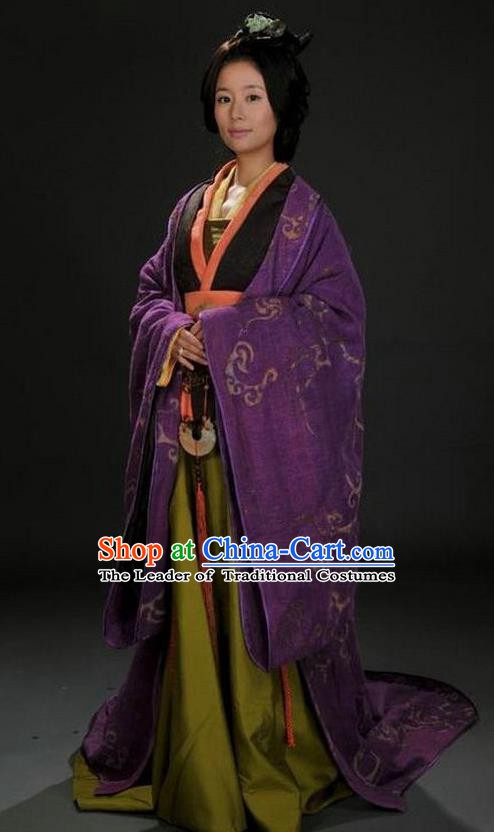 Ancient Chinese Three Kingdoms Period Sun Shangxiang Hanfu Dress Shu Kingdom Duchess Replica Costume for Women