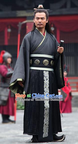 Traditional Chinese Ancient Qin State Royal Highness Chu Liji Replica Costume for Men