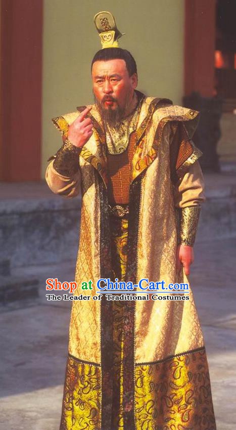 Traditional Chinese Ancient Chunqiu Period Jin State Emperor Xian Replica Costume for Men