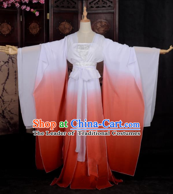 Chinese Ancient Palace Princess Costume Cosplay Female Swordsman Red Dress Hanfu Clothing for Women