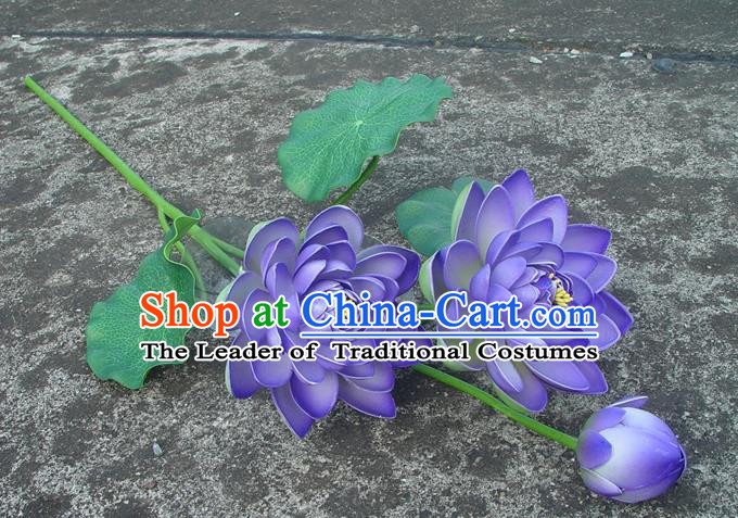 Traditional Handmade Chinese Purple Lotus Decoration Buddhist Temple Decoration