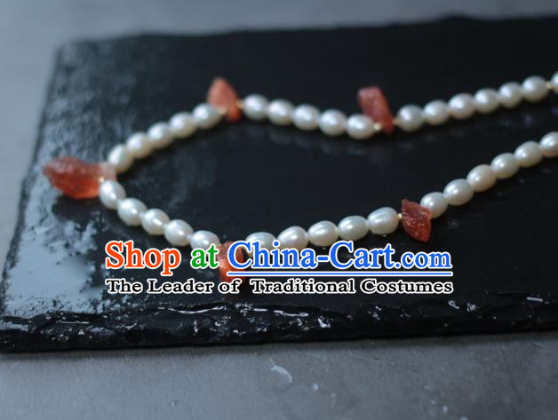 Traditional Chinese Ancient Handmade Pearls Necklet Hanfu Necklace for Women