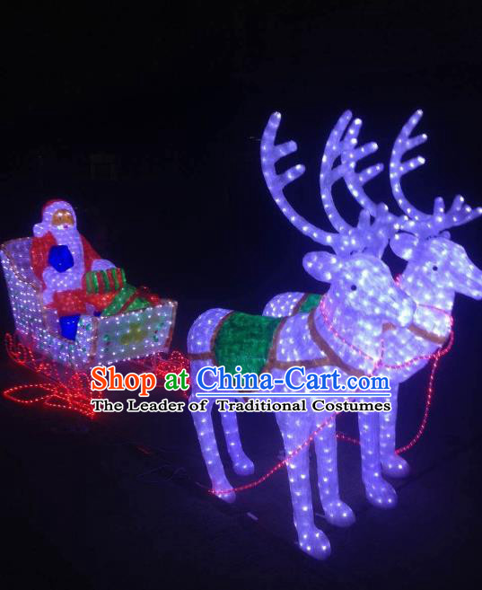 Traditional Handmade Christmas Electric LED Lights Lamps Elk Lamp Decoration