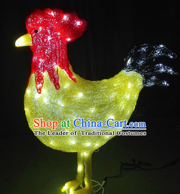 Traditional Handmade Chinese Zodiac Rooster Electric LED Lights Lamps Lamp Decoration