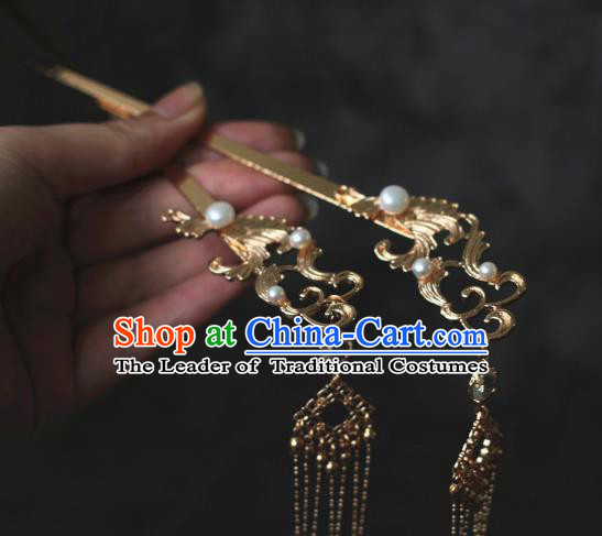 Traditional Chinese Ancient Handmade Tassel Step Shake Hair Stick Classical Hair Accessories Hairpins for Women