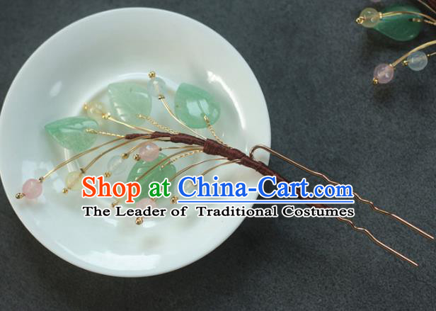 Traditional Chinese Ancient Handmade Leaf Hair Stick Classical Hair Accessories Hairpins for Women