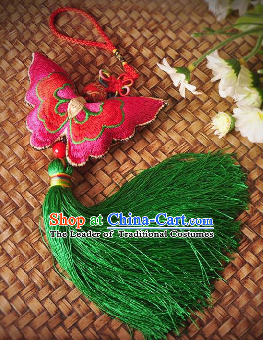 Chinese Traditional Embroidery Accessories Handmade Embroidered Butterfly Pendant for Women