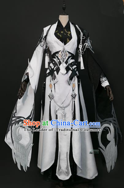 China Ancient Cosplay Taoist Priest Swordsman Costumes Chinese Traditional Knight-errant Clothing for Men