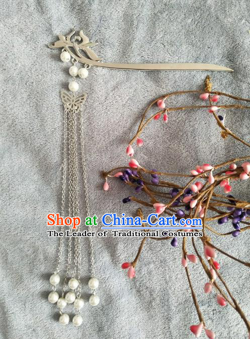 China Ancient Hair Accessories Hanfu Princess Pearls Tassel Hair Clips Chinese Classical Hairpins for Women