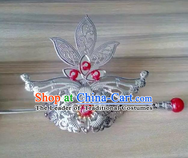 China Ancient Hair Accessories Hanfu Red Beads Hairdo Crown Chinese Traditional Hairpins for Women