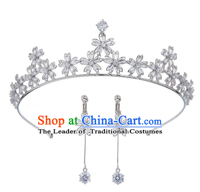 Baroque Bride Hair Accessories Classical Zircon Royal Crown Princess Imperial Crown Headwear for Women