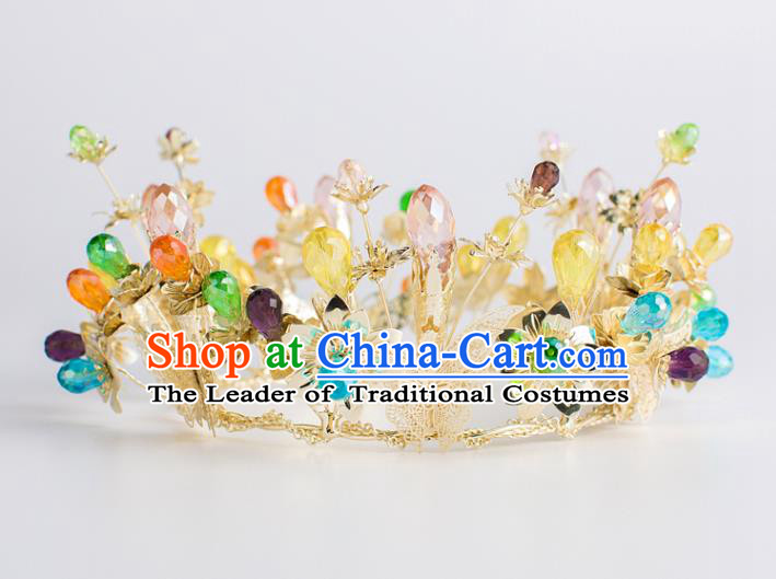 Baroque Bride Hair Accessories Golden Butterfly Royal Crown Wedding Princess Classical Imperial Crown for Women