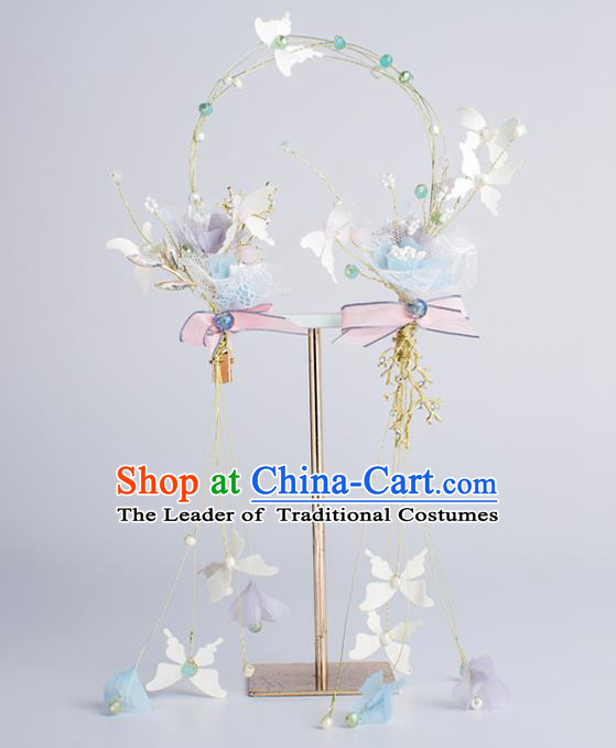 Bride Hair Accessories Wedding Butterfly Hair Clasp Headband for Women