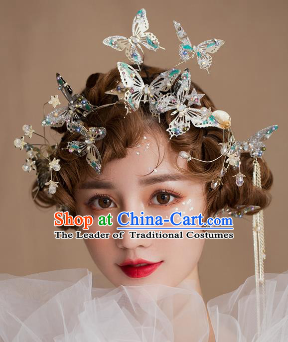 Classical Bride Hair Accessories Wedding Butterfly Hair Clasp Headwear for Women