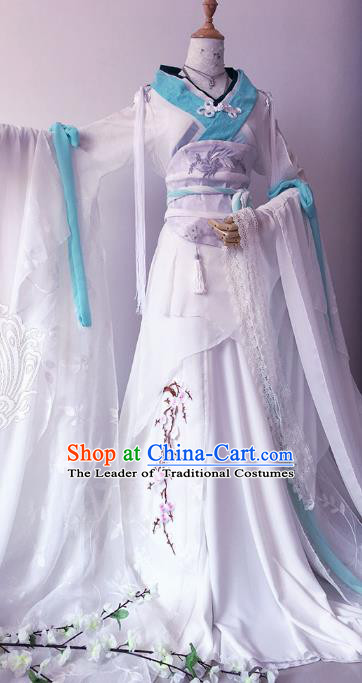 Chinese Ancient Cosplay Queen Costume Han Dynasty Empress Swordswoman Embroidered Hanfu Dress for Women