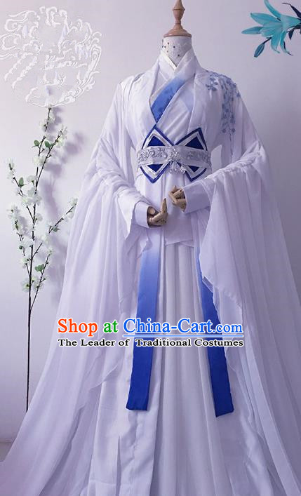 Chinese Ancient Crown Prince Costume Cosplay Nobility Childe Swordsman Embroidered Clothing for Men