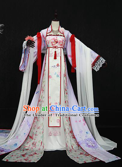 Chinese Ancient Cosplay Princess Costume Tang Dynasty Palace Lady Embroidered Hanfu Dress for Women