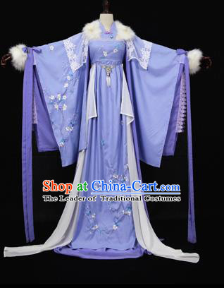 Chinese Ancient Cosplay Queen Swordswoman Costume Han Dynasty Imperial Consort Embroidered Hanfu Dress for Women