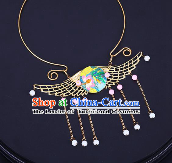 Traditional Chinese Jewelry Accessories Lotus Necklace Ancient Hanfu Tassel Necklet for Women